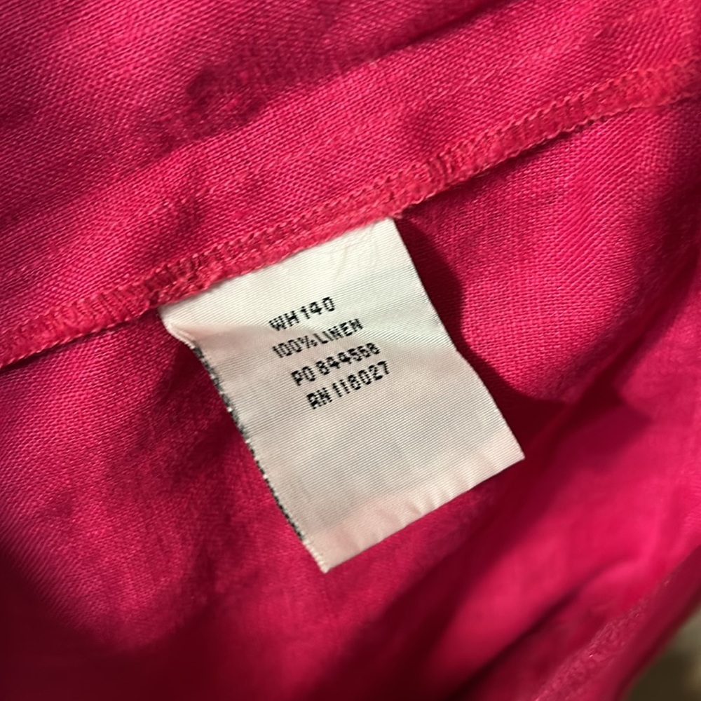 Boden Vibrant Pink Midi Dress Size 12 Linen Summer Spring - Picture 4 of 6